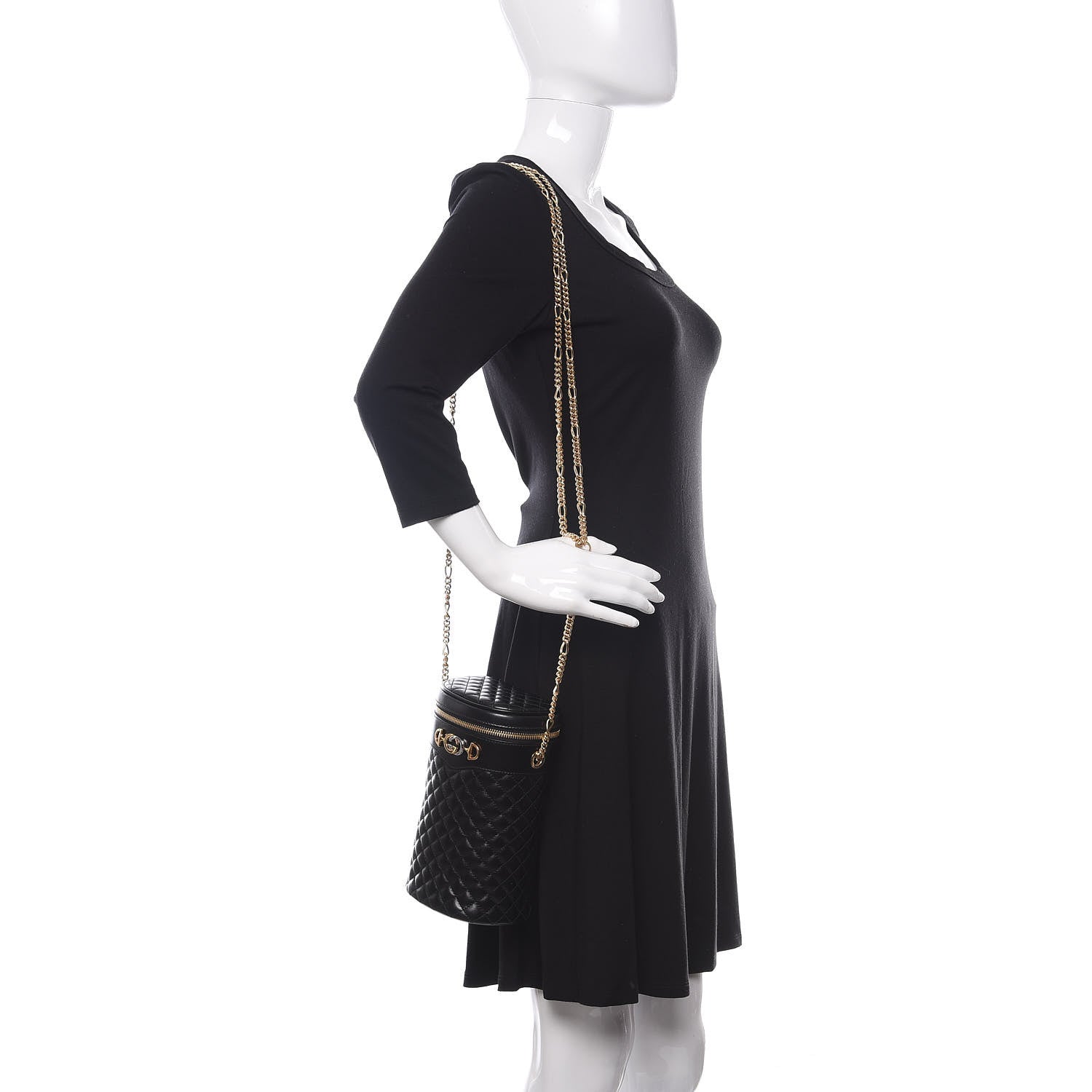 Gucci Calfskin Trapuntata Zumi Belt Bag Black 2 of 11