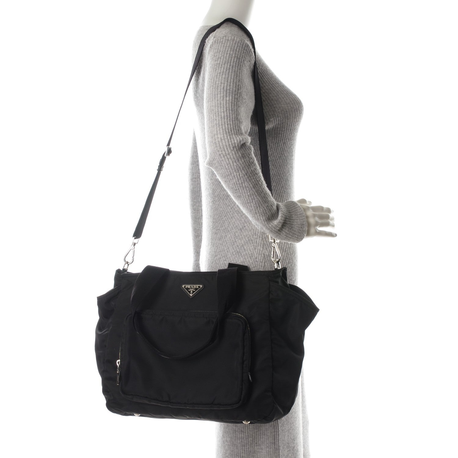 Prada Tessuto Nylon Vela Diaper Bag Black 2 of 8
