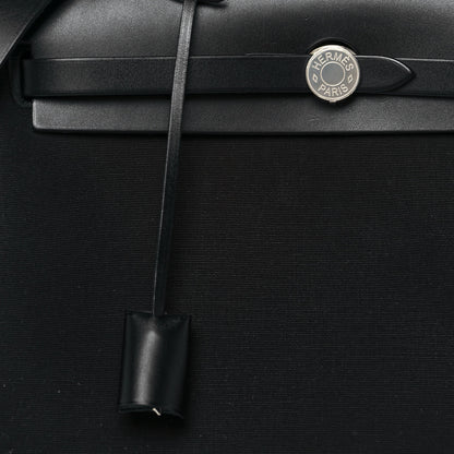 Hermes Military Toile Vache Hunter Herbag Zip Retourne 31 PM Black 7 of 12