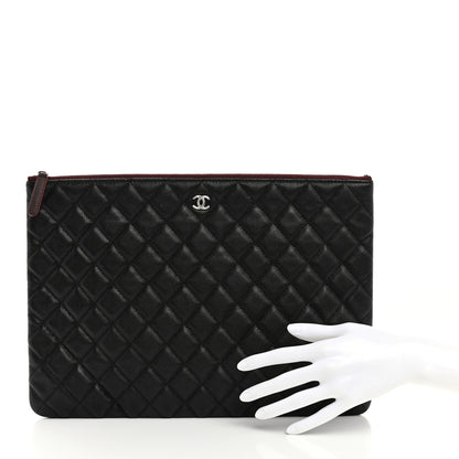 Chanel Caviar Quilted Large Cosmetic Case Black 2 of 8