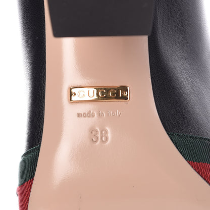 Gucci Calfkin Web Bow Pumps 38 Black 7 of 10