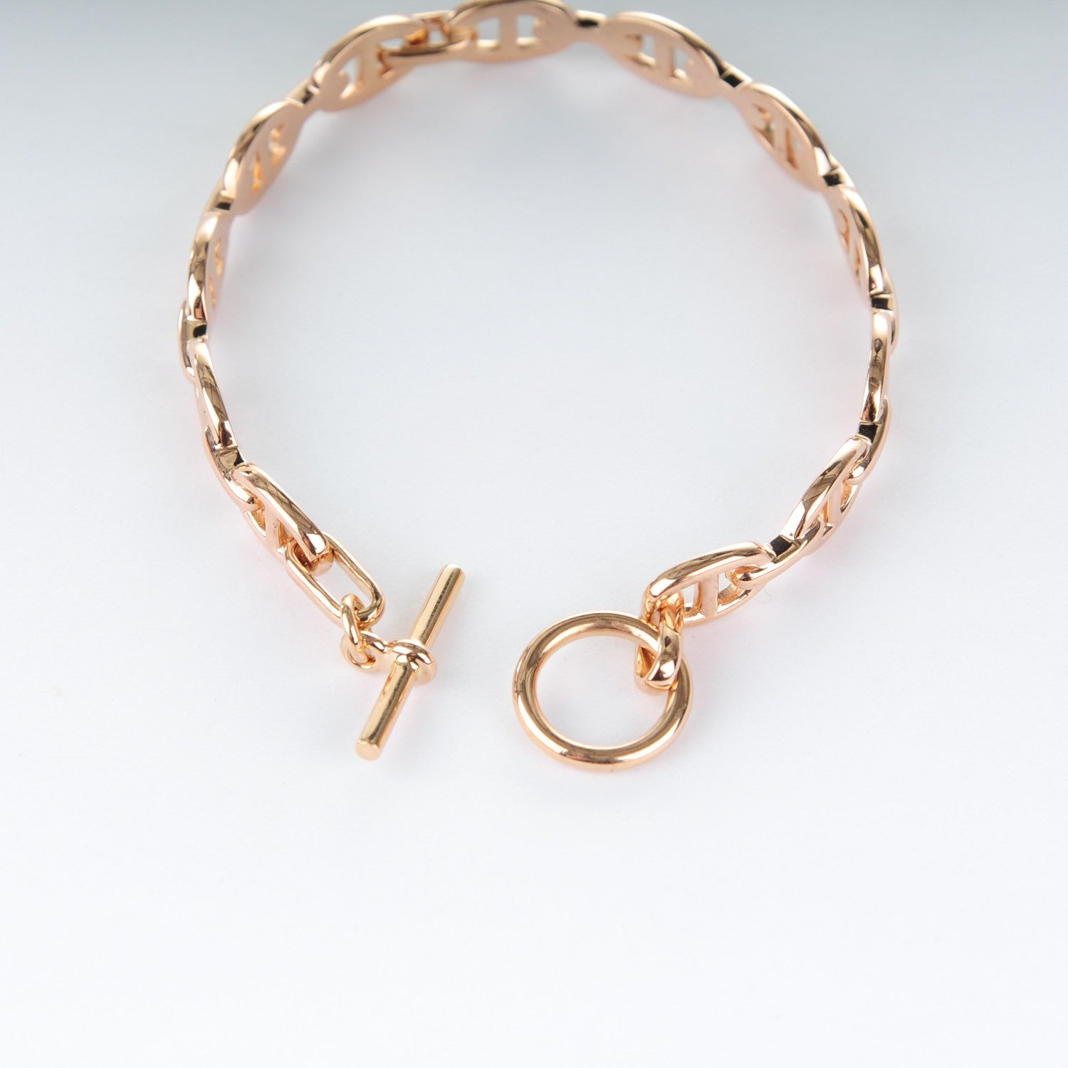 Hermes 18K Rose Gold Chaine d'Ancre Echainee S Bracelet 5 of 5
