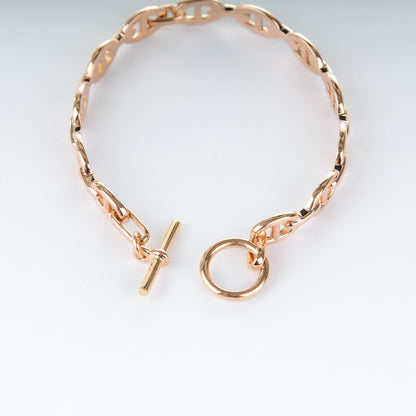 Hermes 18K Rose Gold Chaine d'Ancre Echainee S Bracelet 5 of 5