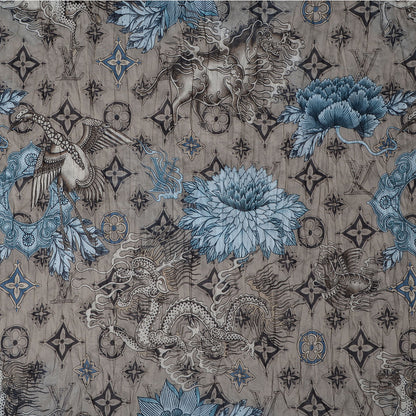 Louis Vuitton Cotton Etole Tattoo Scarf Kaki 4 of 5