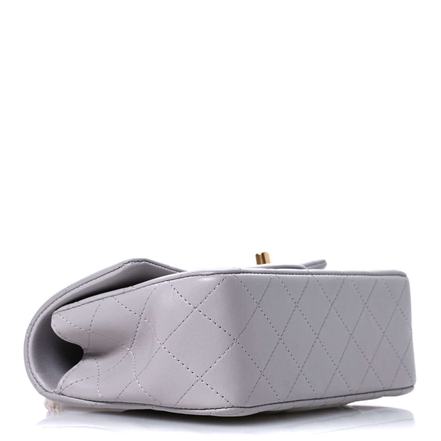 Chanel Lambskin Quilted Mini Top Handle Rectangular Flap Grey 4 of 11