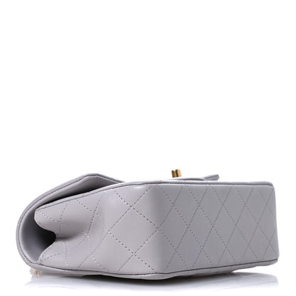 Chanel Lambskin Quilted Mini Top Handle Rectangular Flap Grey 4 of 11