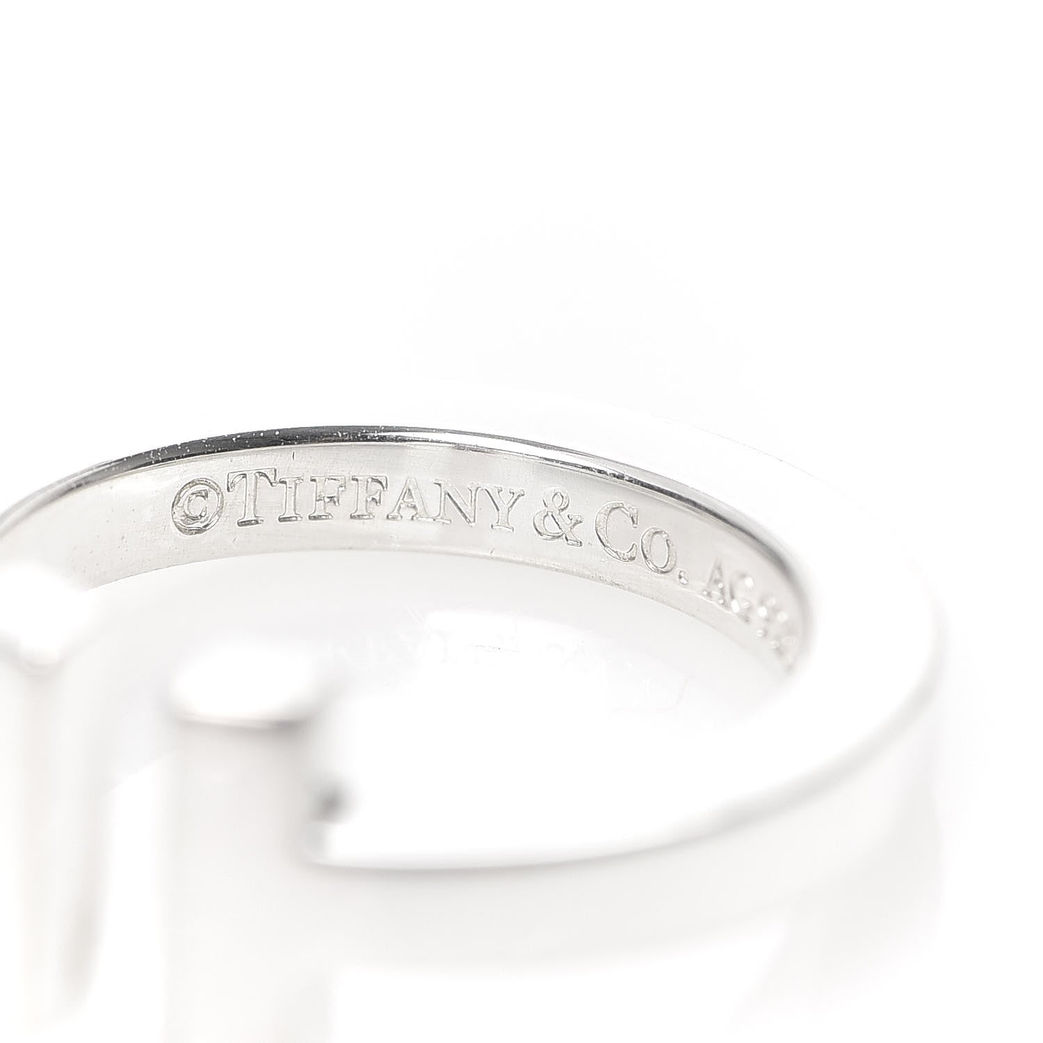 Tiffany Sterling Silver T Square Ring 46 3.75 4 of 5