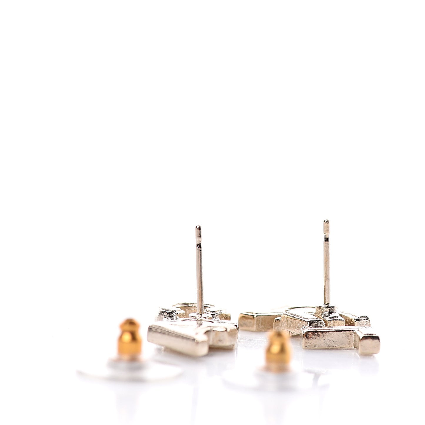 Crystal Pearl Signature Stud Earrings Gold