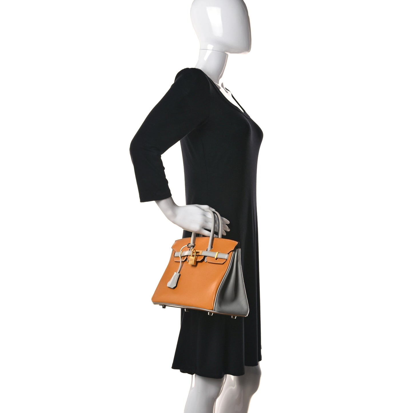 Chevre Mysore Horseshoe Birkin 25 Abricot Gris Perle