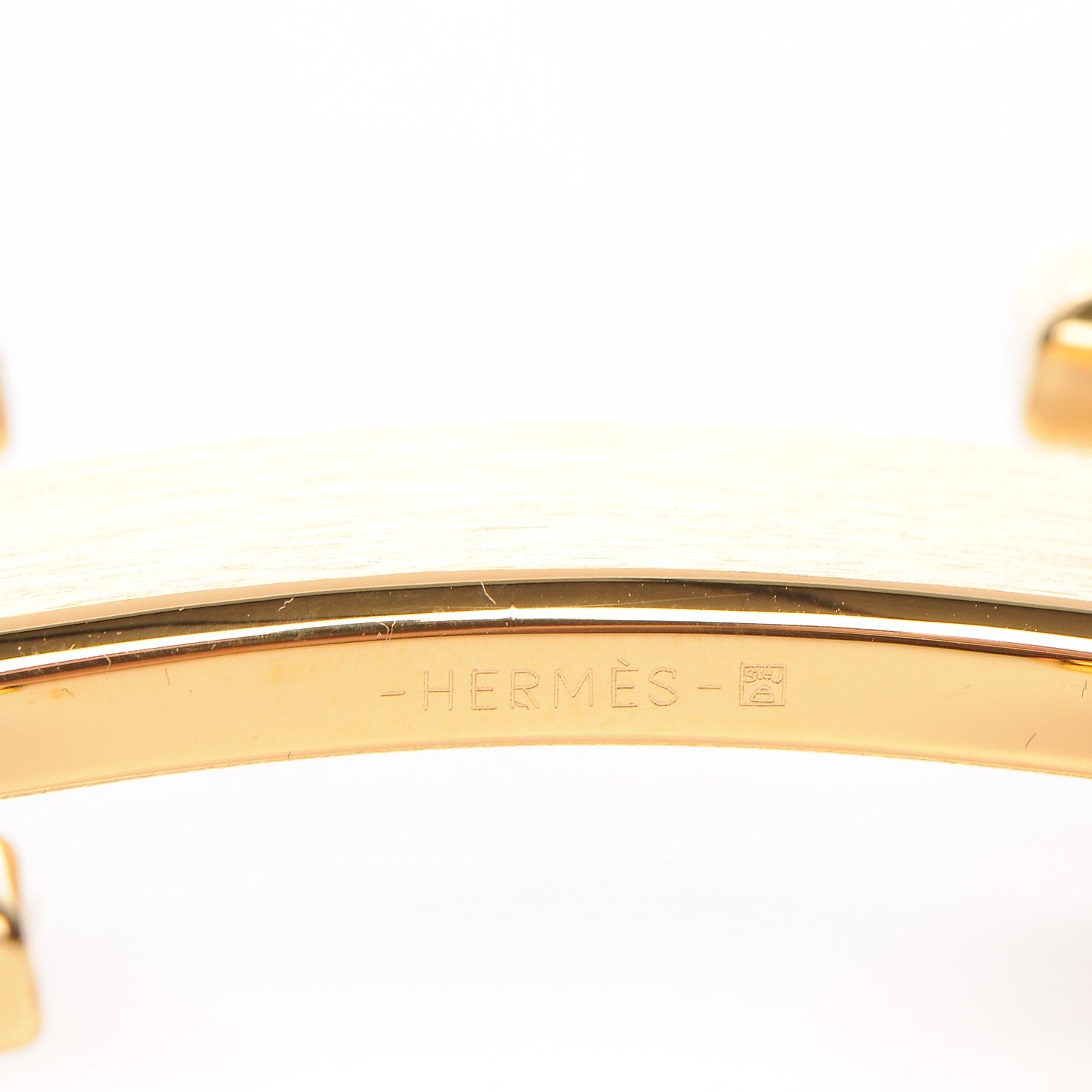 Hermes Brushed 32mm H Belt Buckle Gold 5 of 5
