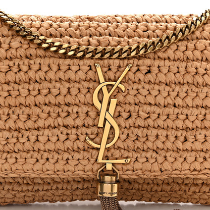 Saint Laurent Raffia Monogram Tassel Kate 99 Dark Nude 8 of 12