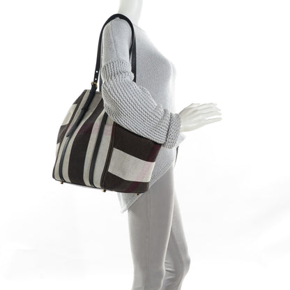 Burberry Canvas Mega Check Medium Padstow Tote Black 2 of 10
