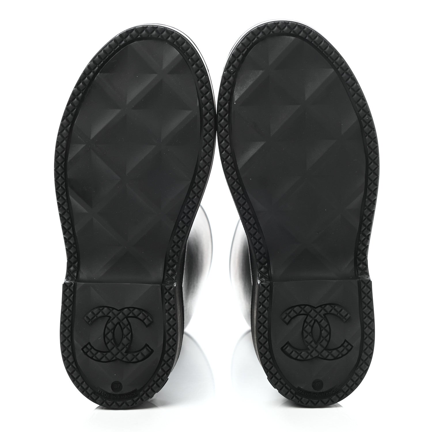 Chanel Caoutchouk CC High Boots 37 Black 5 of 8