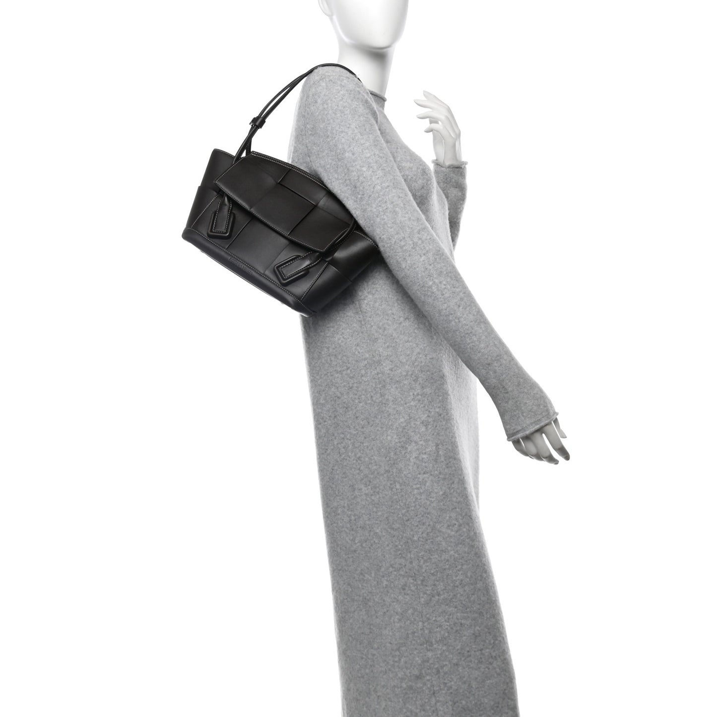 French Calfskin Maxi Intrecciato Small Arco Fondant