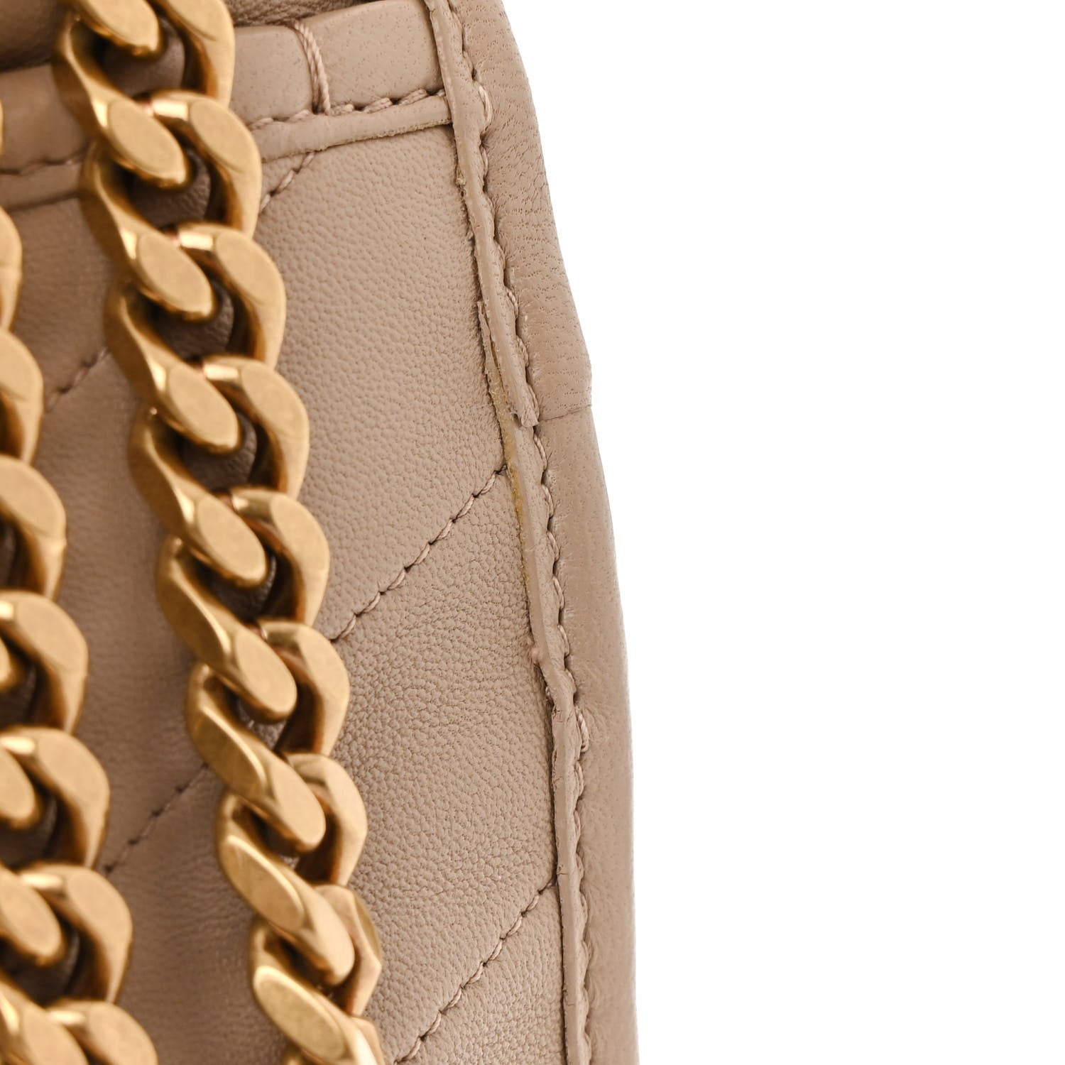 Saint Laurent Lambskin Matelasse Monogram Medium Niki Chain Satchel  Dark Beige 17 of 21