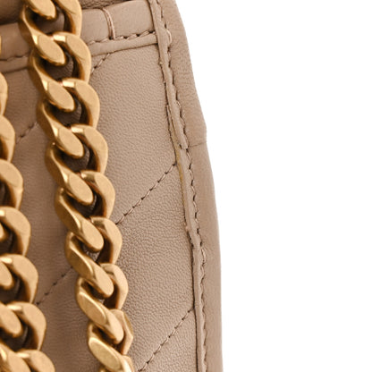 Saint Laurent Lambskin Matelasse Monogram Medium Niki Chain Satchel  Dark Beige 17 of 21