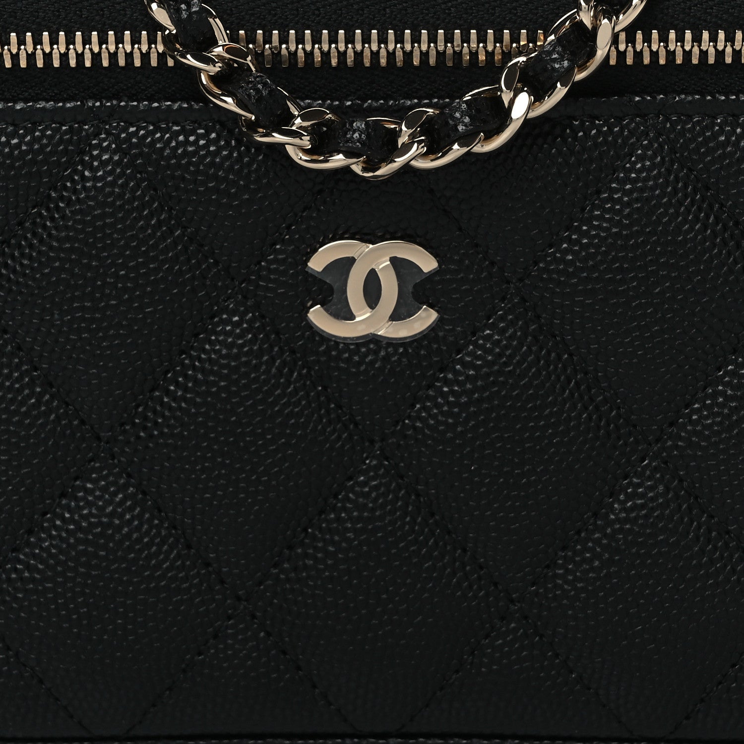 Chanel Caviar Quilted Small Vanity Case With Chain Black 8 of 11
