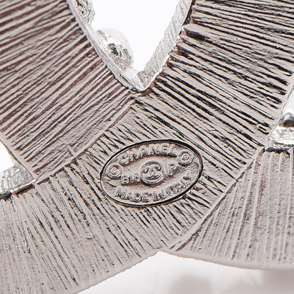 Chanel Baguette Crystal CC Brooch Silver Black 4 of 5