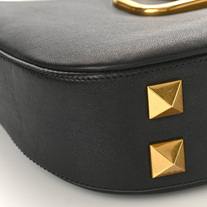 Valentino Garavani Calfskin Stud Sign Zip Hobo Black 7 of 8
