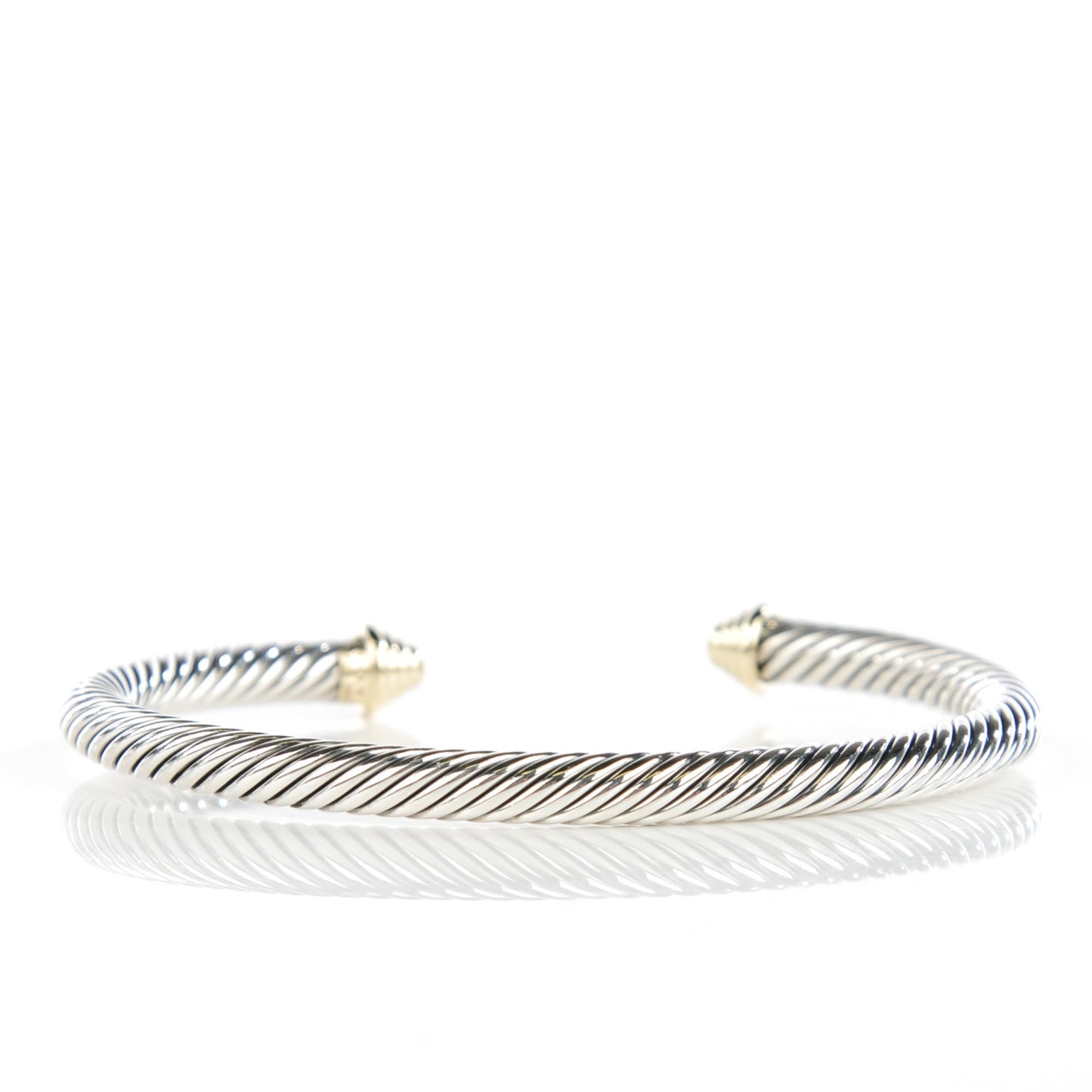 Sterling Silver 14K Yellow Gold 5mm Cable Classics Bracelet