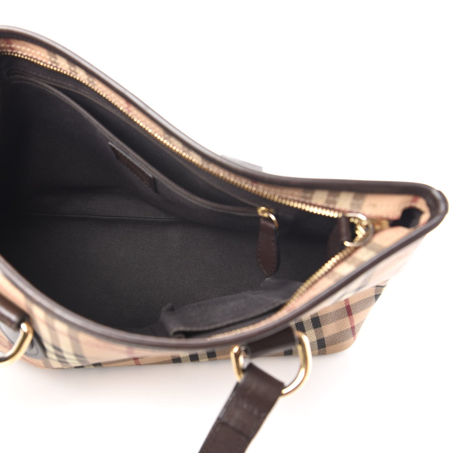 Burberry Haymarket Check Medium Regent Tote Chocolate 5 of 9