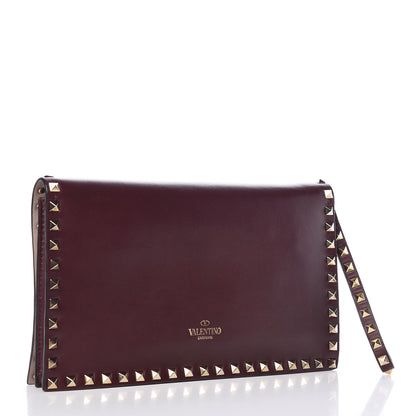 Valentino Garavani Nappa Rockstud Wristlet Clutch Rubin 4 of 10