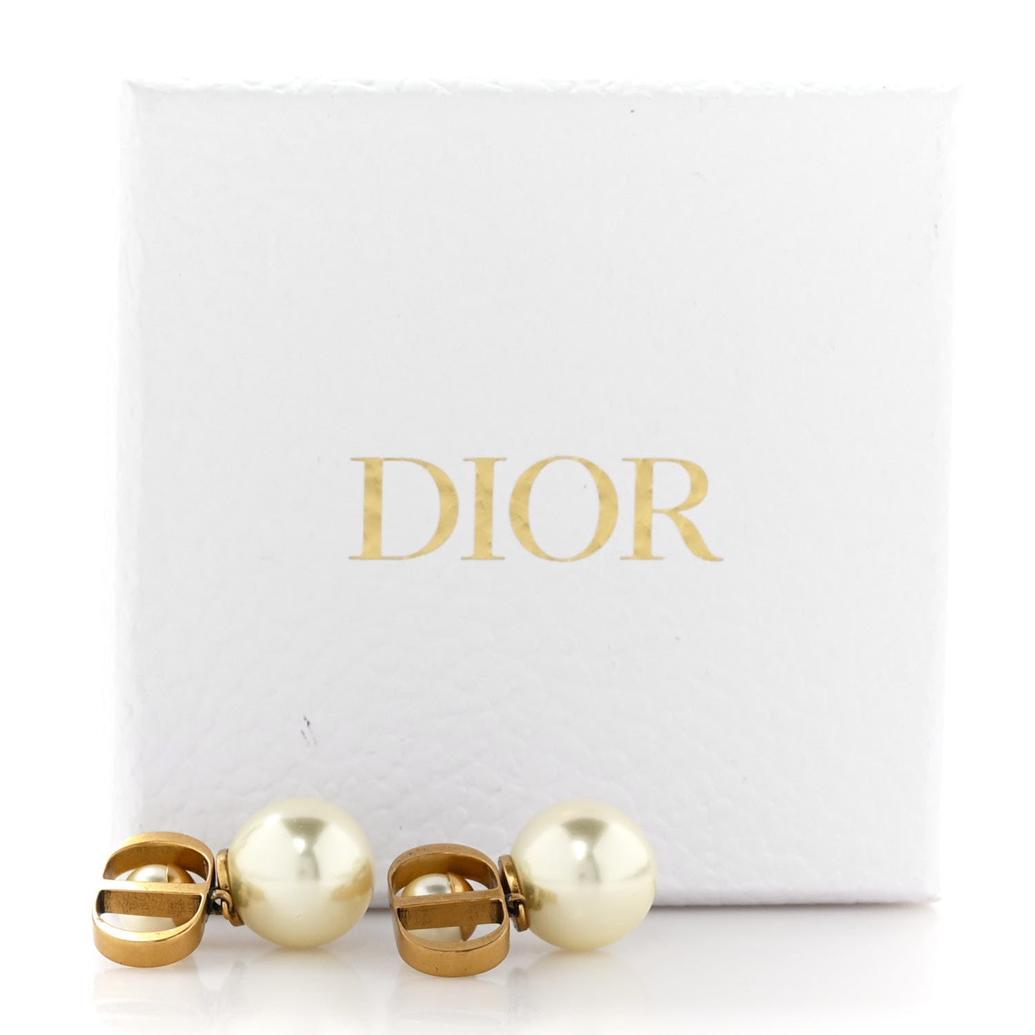 Christian Dior Metal Pearl Tribales Earrings Gold 5 of 5