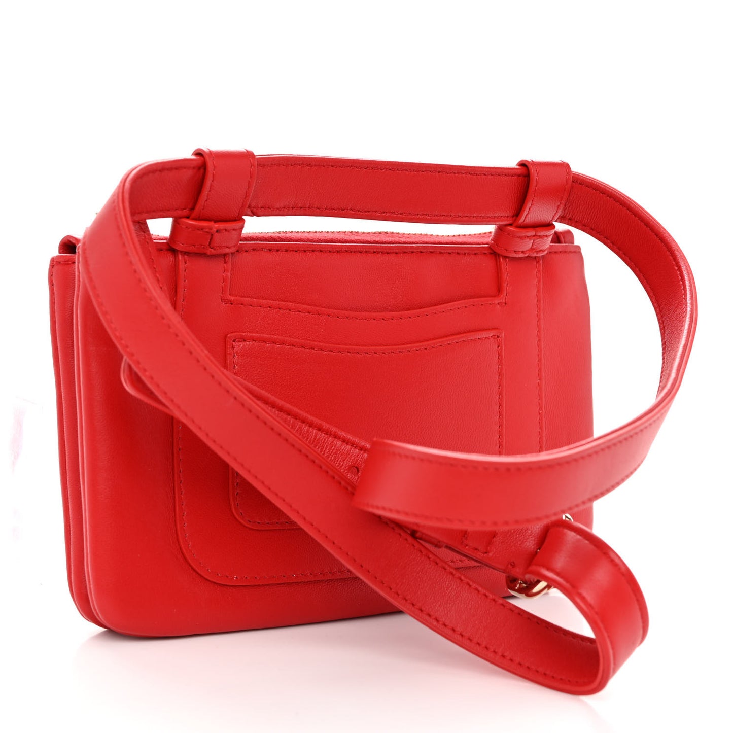 Lambskin CC Mania Waist Belt Bag Red