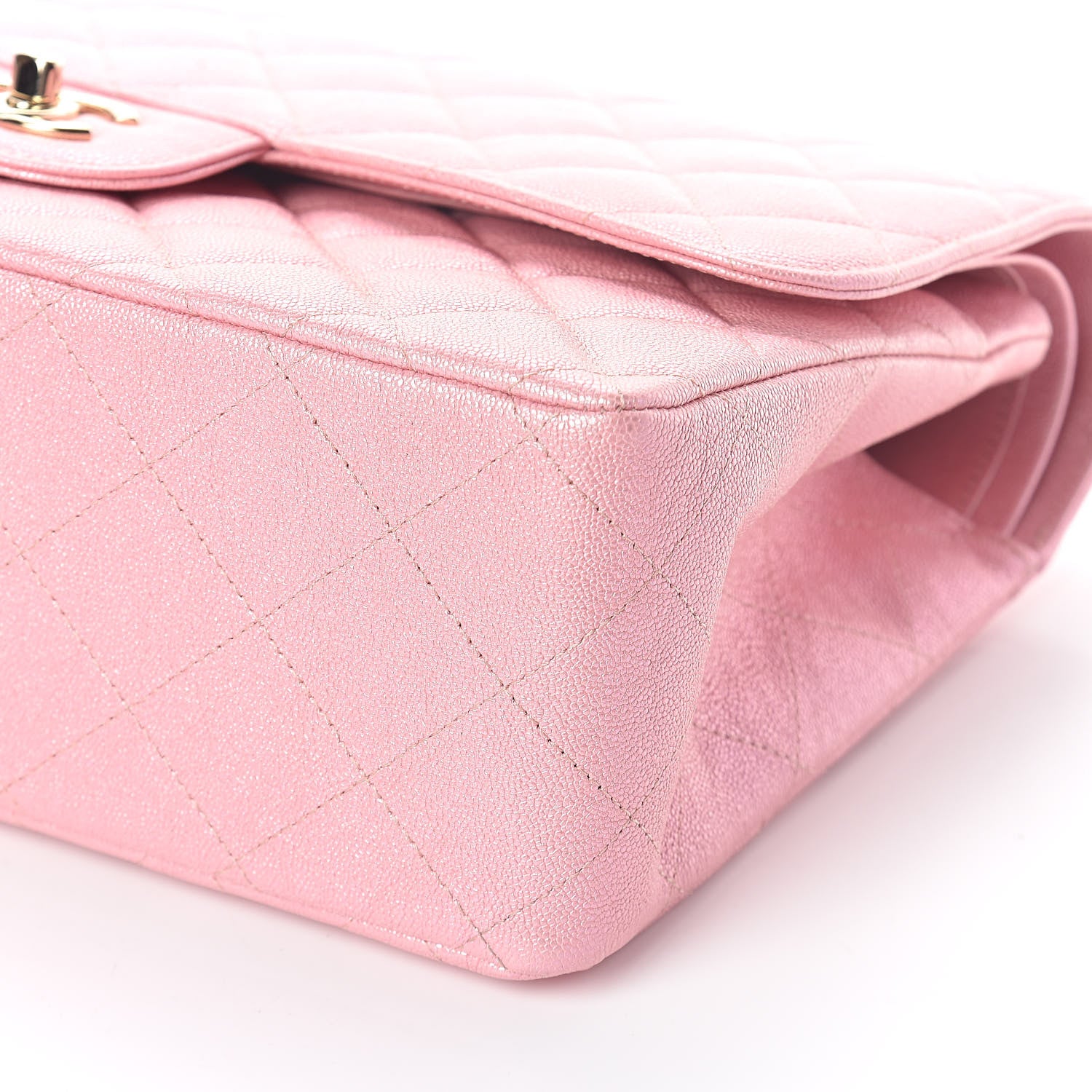 Chanel Iridescent Caviar Quilted Jumbo Double Flap Rose Pink 9 of 9