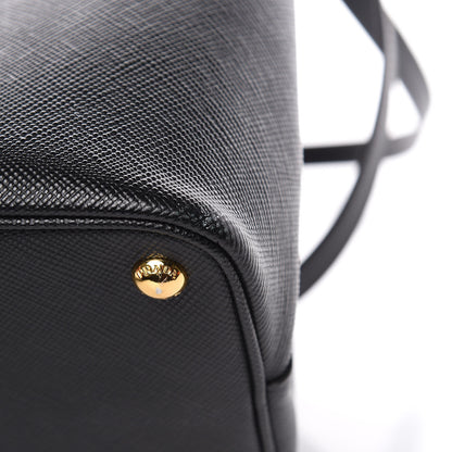 Prada Saffiano Cuir Medium Double Bag Black Mughetto 11 of 16