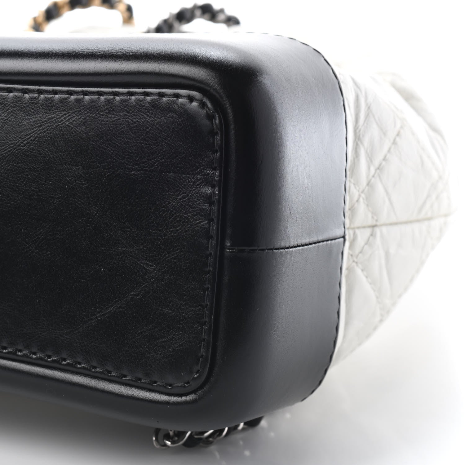 Chanel Aged Calfskin Quilted Small Gabrielle Backpack Black White 9 of 9