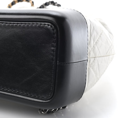 Chanel Aged Calfskin Quilted Small Gabrielle Backpack Black White 9 of 9