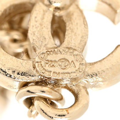 Chanel Crystal Pearl CC Star Drop Earrings Gold 3 of 4