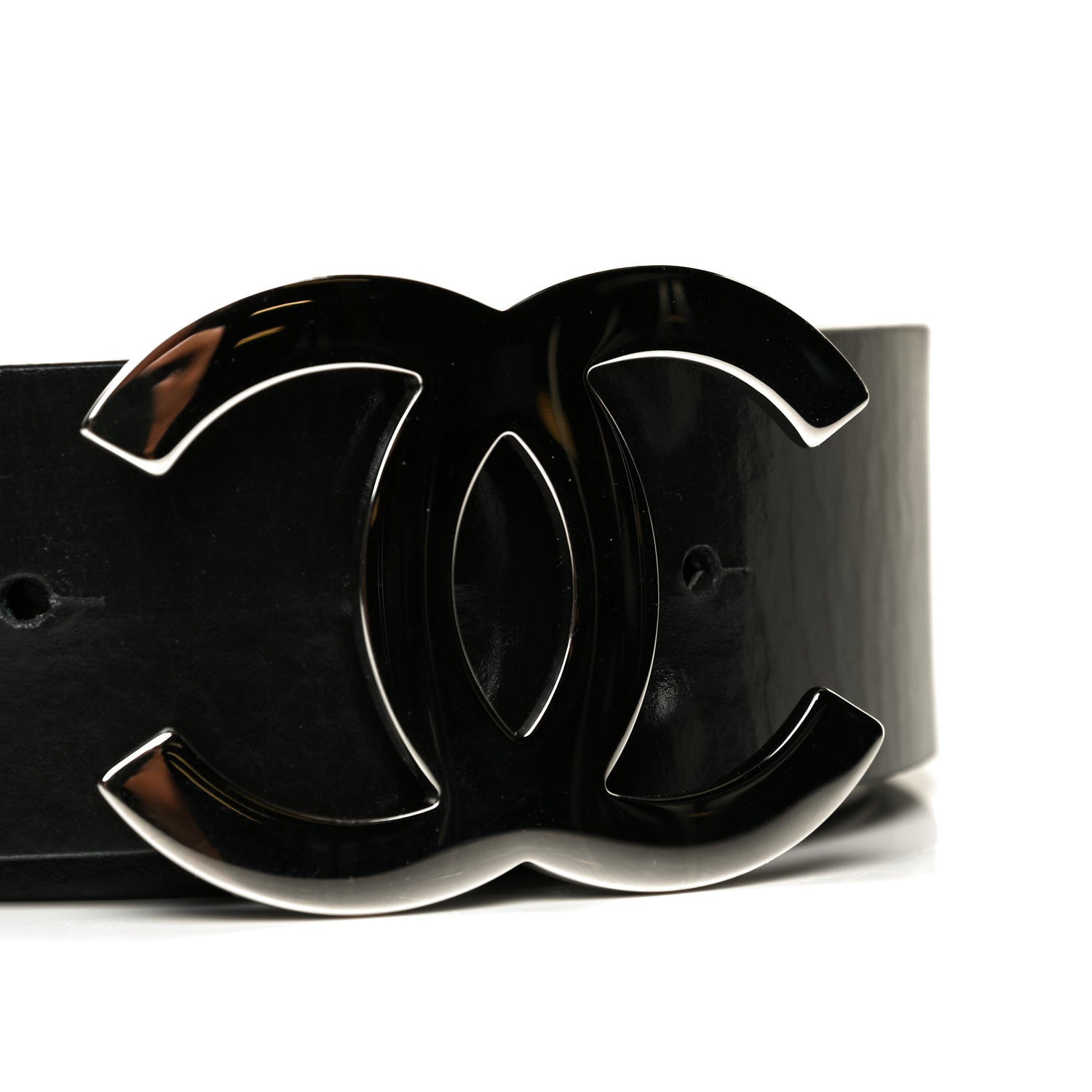 Chanel Calfskin CC Reversible Belt 85 Black White 6 of 8