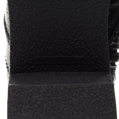 Chanel Shiny Crumpled Lambskin Lace Up Combat Boots 40 Black 8 of 11