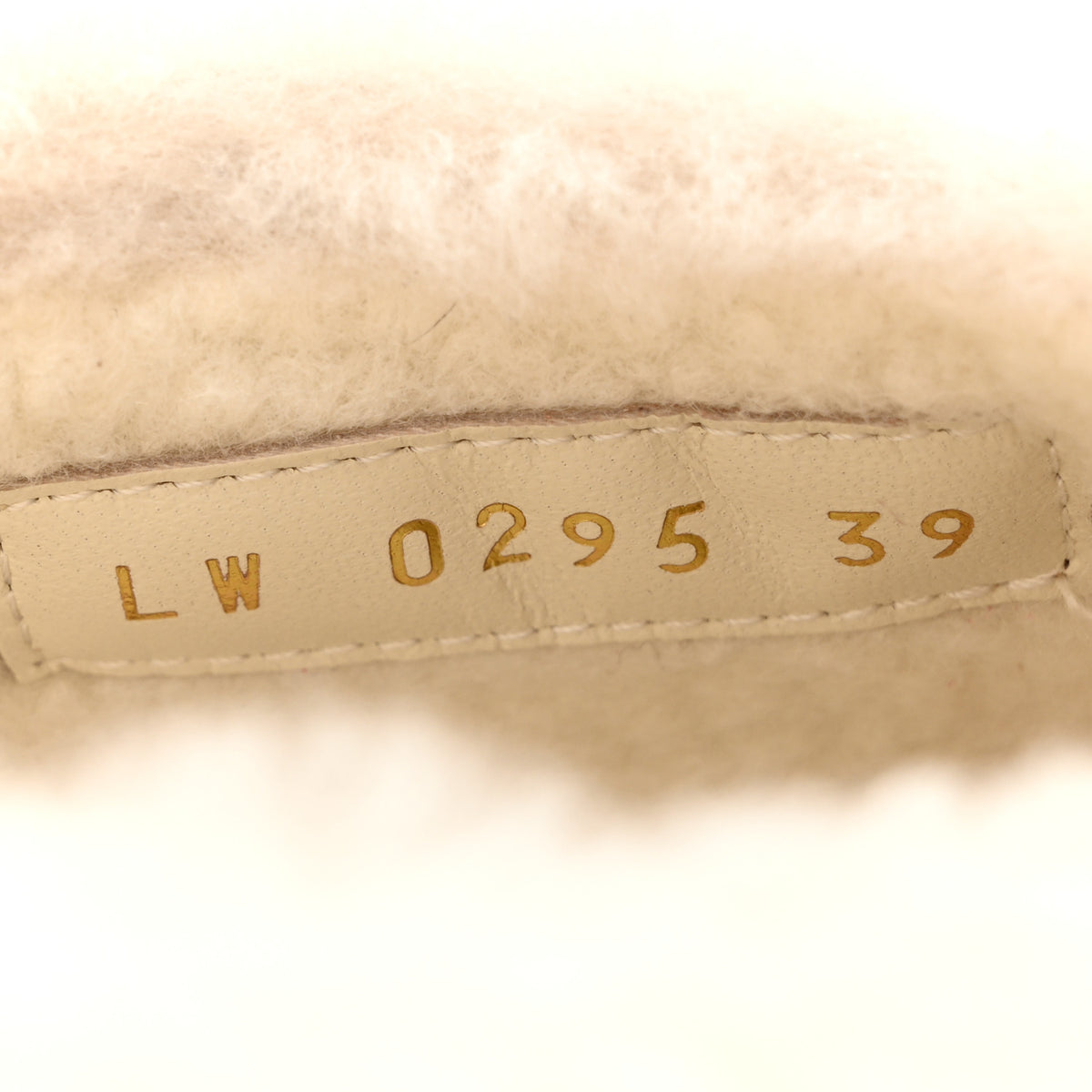 Louis Vuitton Suede Calfskin Shearling Monogram Debossed Cortina Closed Mule 39 Light Beige 9 of 12