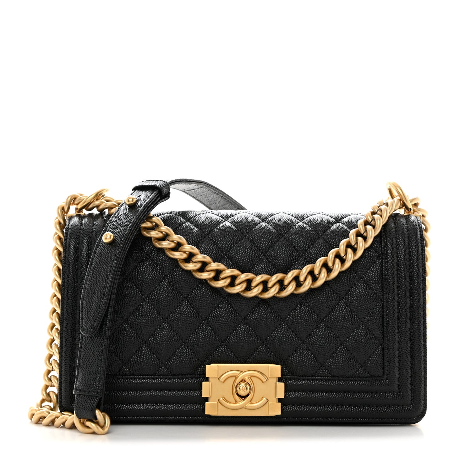 Caviar Quilted Medium Boy Flap Black