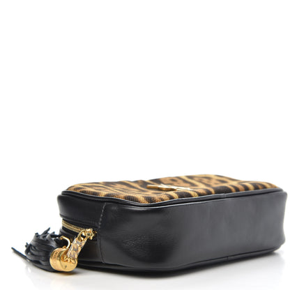 Saint Laurent Canvas Calfskin Leopard Print Monogram Mini Lou Camera Bag Brown 4 of 9