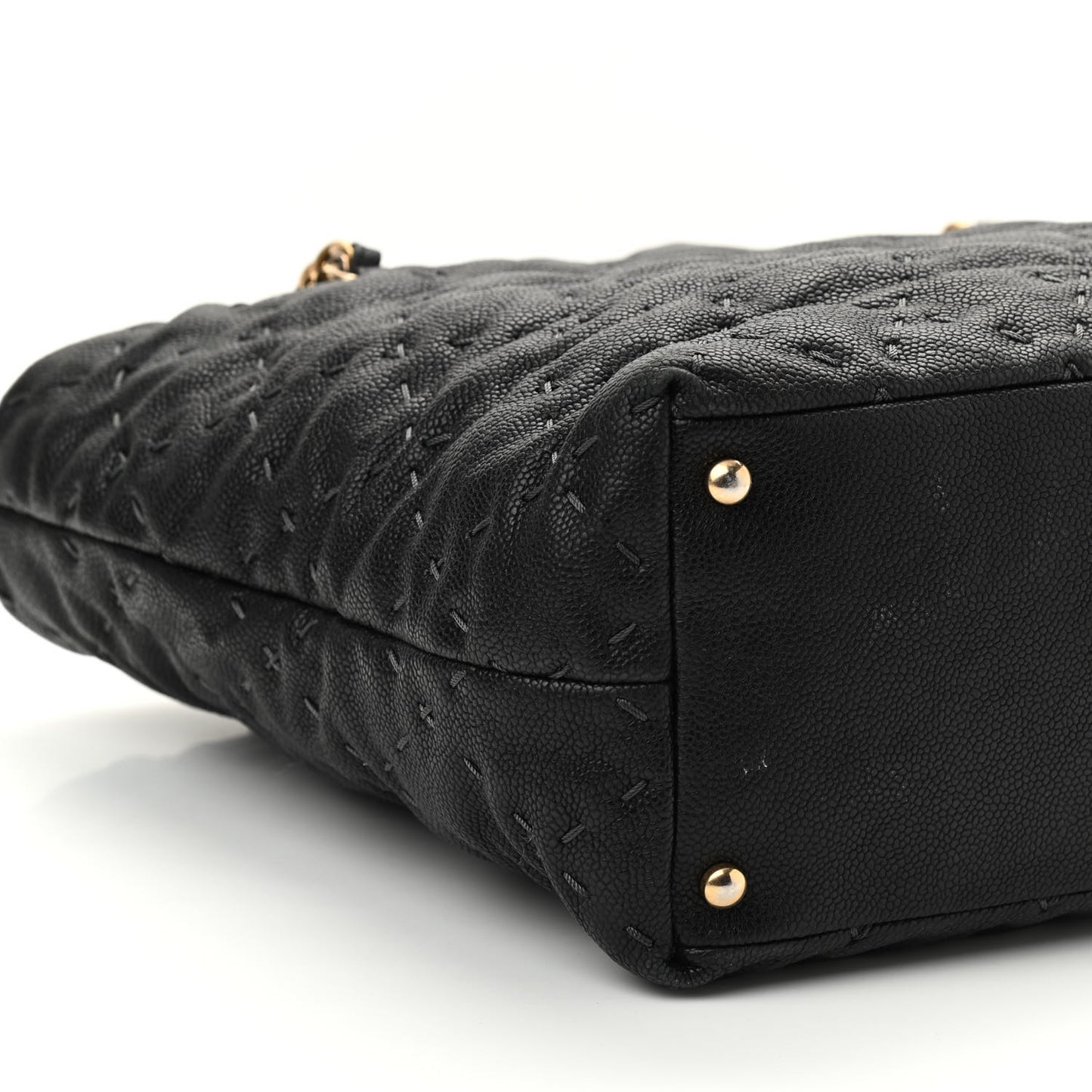 Caviar Stitched Tote Black