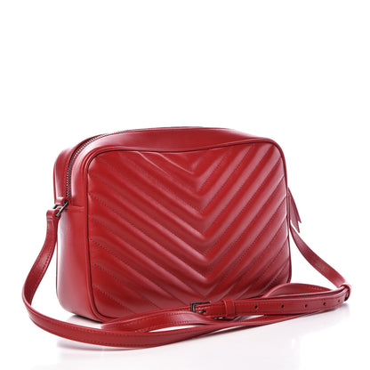 Saint Laurent Calfskin Matelasse Monogram Lou Camera Bag Red 3 of 10