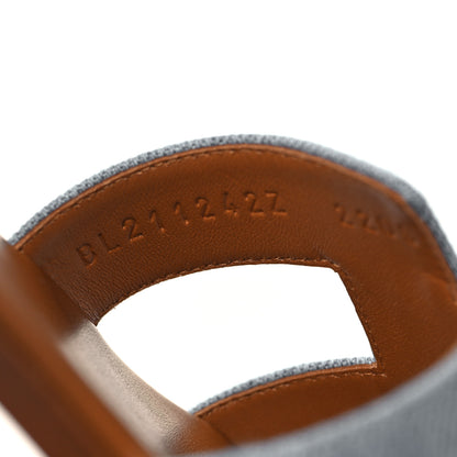 Hermes Denim Canvas Oran Sandals 37.5 Bleu Clair 8 of 9