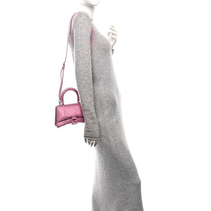 Balenciaga Strass Suede Hourglass Top Handle Bag XS Pink 2 of 9