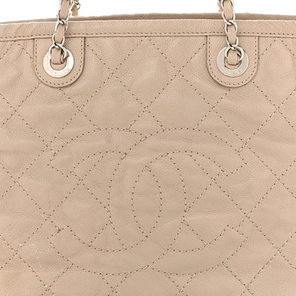 Chanel Grained Calfskin Quilted Small Daily Shopping Tote Beige 9 of 13