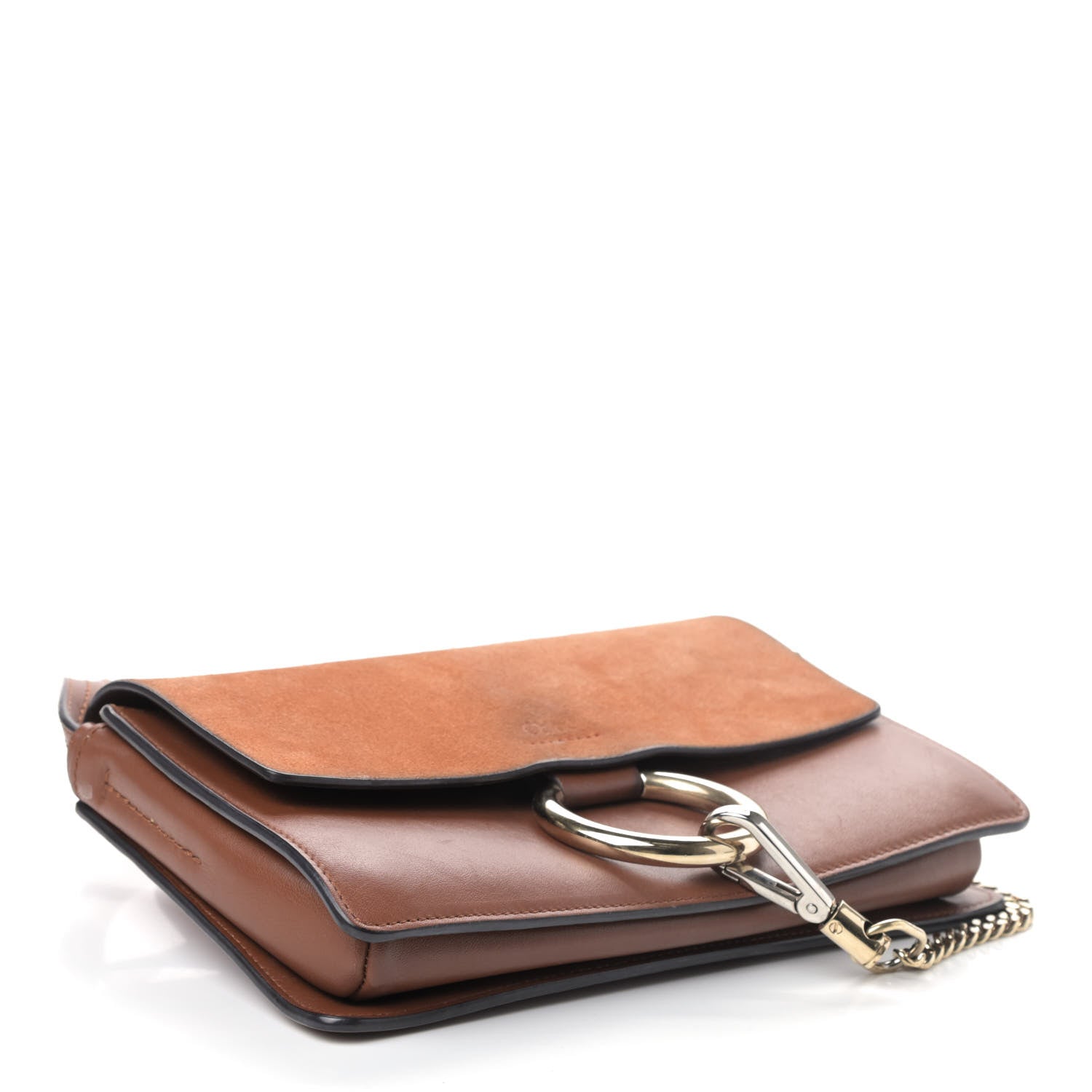 Chloe Suede Calfskin Small Faye Shoulder Bag Tobacco 3 of 4