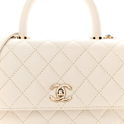 Chanel Caviar Quilted Mini Coco Handle Flap White 8 of 11