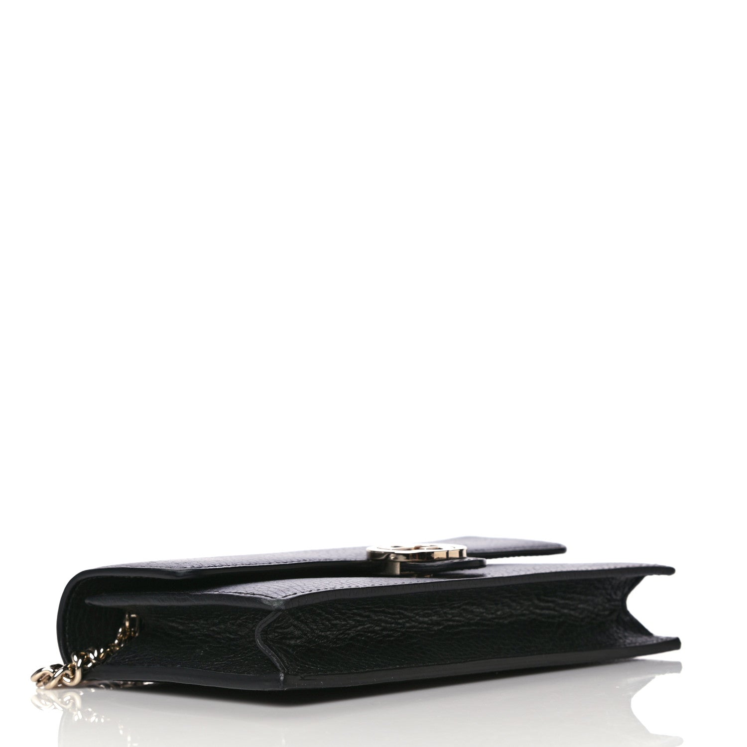 Gucci Dollar Calfskin Interlocking G Chain Wallet Black 4 of 19