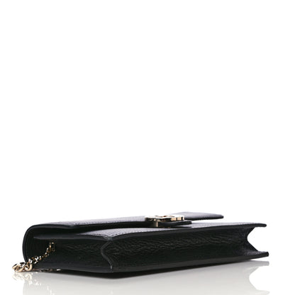 Gucci Dollar Calfskin Interlocking G Chain Wallet Black 4 of 19