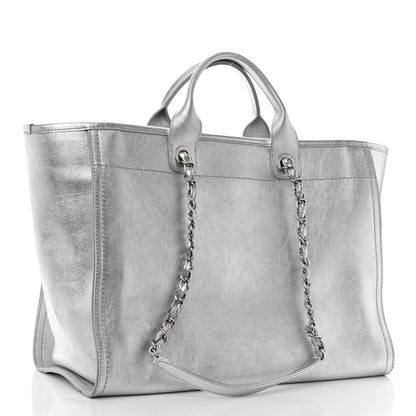 Chanel Metallic Calfskin Medium Deauville Tote Silver 3 of 10
