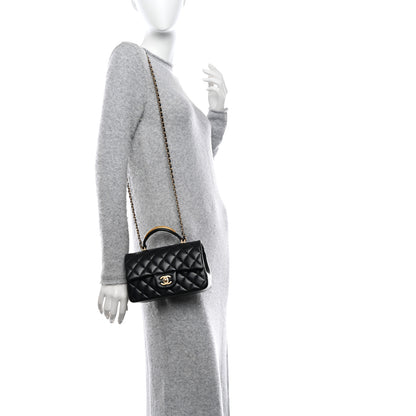 Chanel Lambskin Quilted Metal Mini Top Handle Rectangular Flap Black 2 of 10