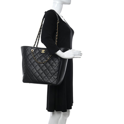 Chanel Calfskin Stitched Large Shopping Bag Black 2 of 12